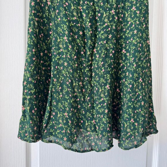 Reformation Green Floral Mini Dress Women’s Size 8 Romantic Cottagecore - Picture 4 of 8